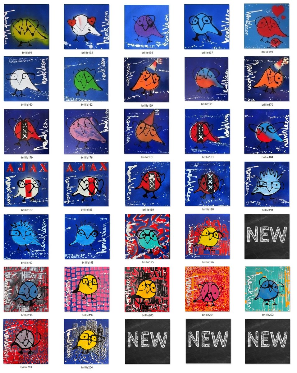freedelepee's tweet photo. Nieuwe serie BRILLIES ON THE MOVE van kunstenaar Henk Veen.
Welke wil jij hebben? Wees er razendsnel bij!
Formaat 20 x 20 cm.
Prijs per stuk: 25 euro.
Interesse? Whatsapp 06-28135247

En natuurlijk ook de Wild Ones/Funnies, wilde beestjes die leuk zijn of een gekke naam hebben. https://t.co/o3fSKJdyFa