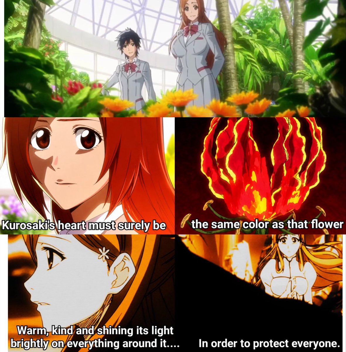 avemight's tweet photo. i will always love the implication that orihime instinctively knows ichigo’s heart; especially now, understanding him deeper than some of his longest friends. https://t.co/8ifPe6b5eK