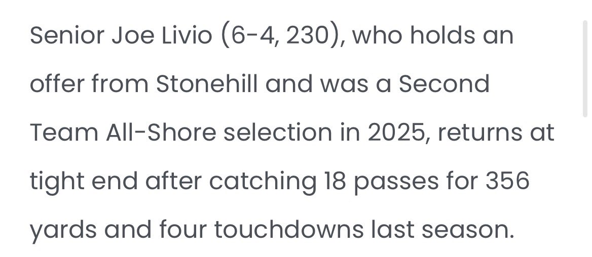 jliv_2027's tweet photo. Thank you shoresportsinsider for the write up and the instagram post!!
@jmahoneybmhs @BrickMemorialFB @ScoutNickP @fbmom2027 https://t.co/W551tjTRk1