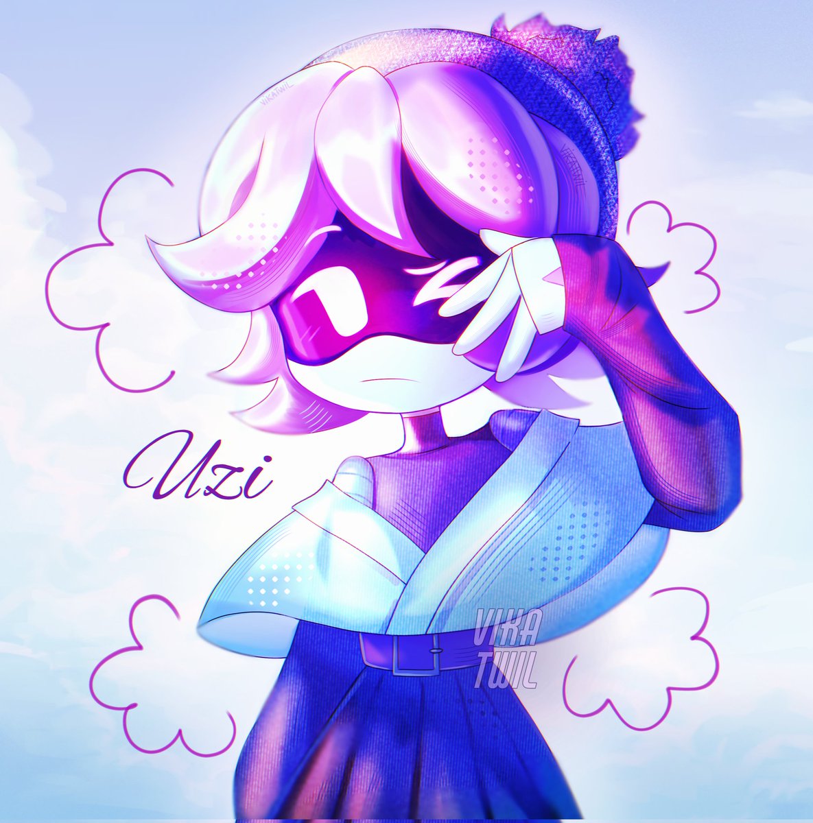 vikatwil's tweet photo. My Uzi outfit design ✨💜 #UziDoorman #murderdrones #murderdronesfanart https://t.co/JQT7LYa22m