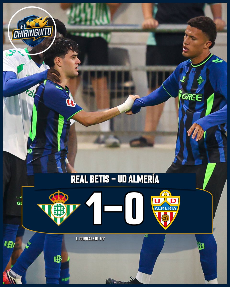 elchiringuitotv's tweet photo. 🟢⚪️ Los de Pellegrini suman su cuarta victoria del verano en 5 partidos.

🇪🇸 Isco tuvo sus primeros minutos de la pretemporada.

👉 Real Betis 1-0 UD Almería https://t.co/ad38mn6Asf