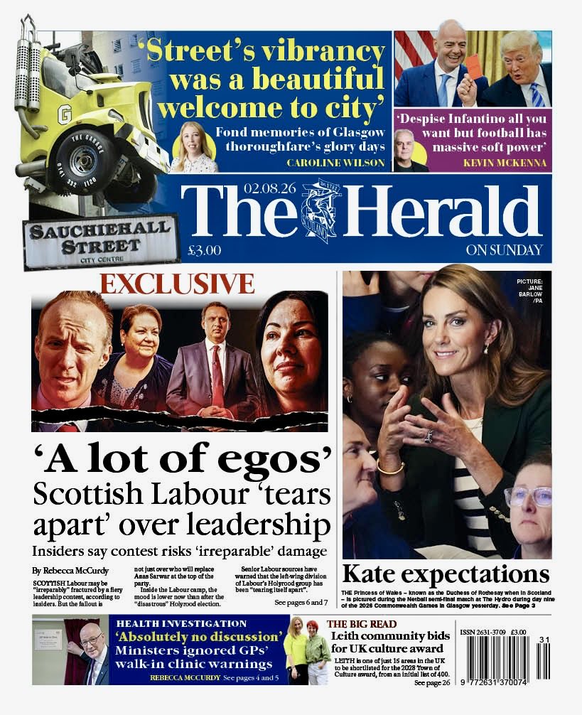 BillBain23's tweet photo. Front page of tomorrow’s Herald on Sunday. #tomorrowspaperstoday https://t.co/ZOVvFoTsD4