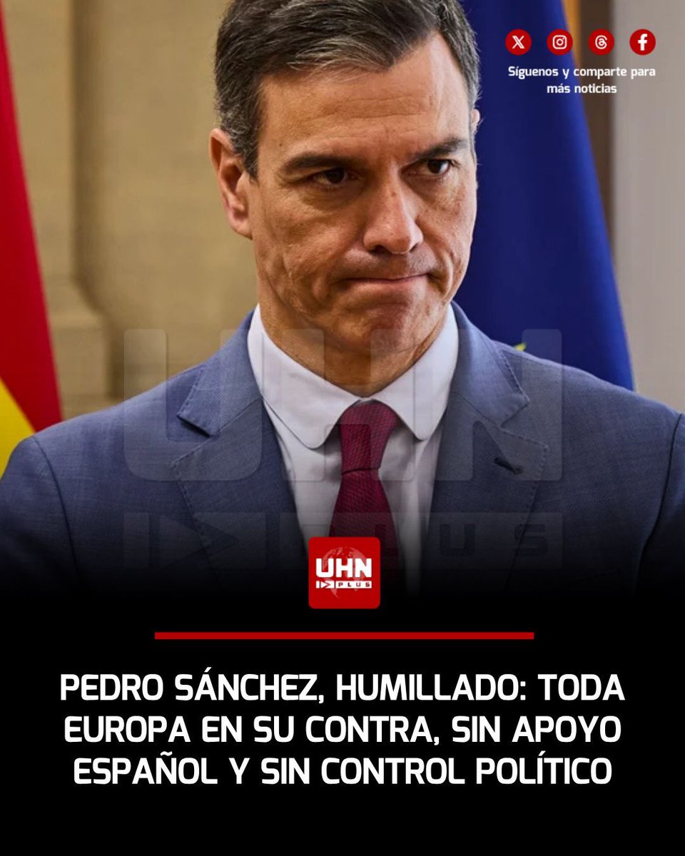 UHN_Plus's tweet photo. 🇪🇸‼️ | La invasión de inmigrantes ilegales en Ceuta expuso como nunca a Pedro Sánchez. El mandatario español, en su momento más crítico: 

- Italia, Dinamarca y otros 22 países firmaron una carta en su contra 
- ⁠Gran parte del parlamento está en su contra
- ⁠Los españoles lo insultan en espacios públicos y perdió casi todo el apoyo
- ⁠Su entorno familiar tiene problemas judiciales
- ⁠A principio de año impulsó la regularización masiva de inmigrantes ilegales