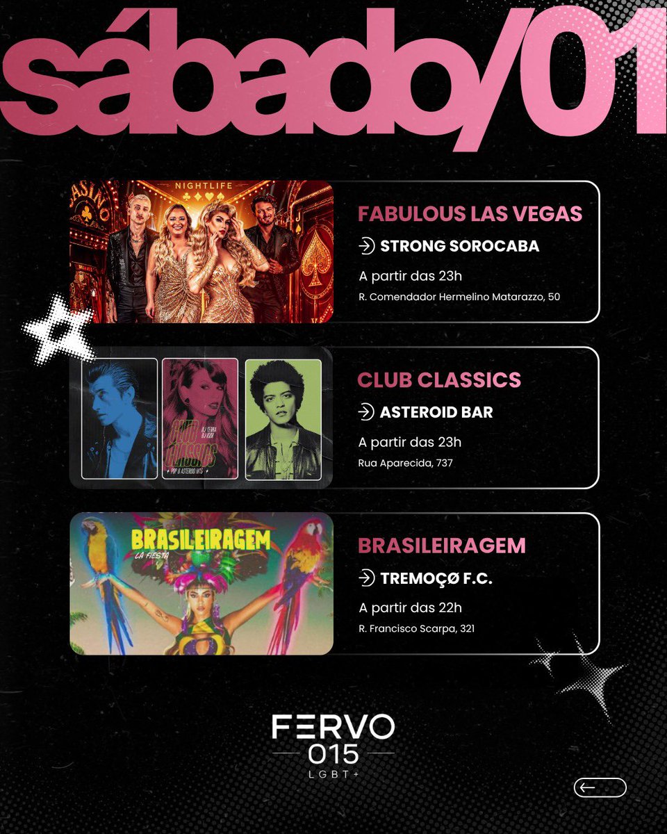 fervo015's tweet photo. Já decidiu seu fervo de sábado? 😮‍💨 Se liga na seleção de rolês LGBT+ &amp; friendly feita especialmente para vocês! 💘🏳️‍🌈🏳️‍⚧️

O fervo tá garantido, hein? 🔥

#LGBTSorocaba #SorocabaLGBT #Sorocaba #SorocabaGay #InteriorLGBT https://t.co/0GKnRryQOi
