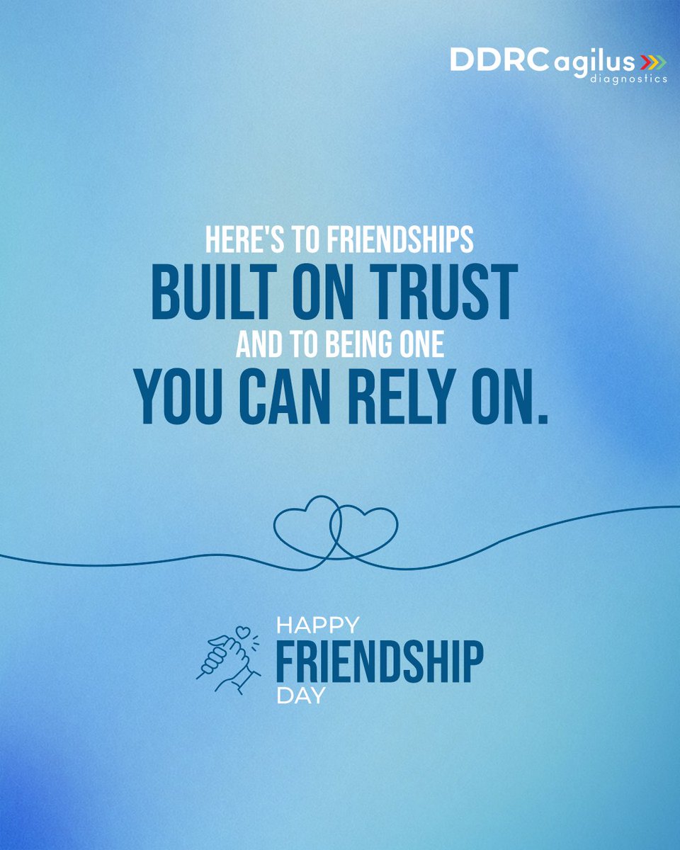 ddrcagilus's tweet photo. This National Friendship Day, thank you for trusting DDRC to be a part of your health journey. We'll continue to be by your side, every step of the way.

#DDRCAgilusDiagnostics #SRLDiagnostics #NationalFriendshipDay https://t.co/a3TpUKxNMj