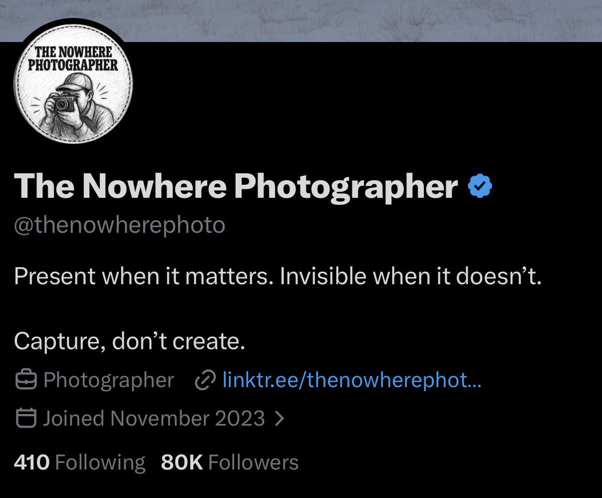 thenowherephoto's tweet photo. I was about to post a thank you for reaching 70,000 followers… then, over the last 48 hours, it somehow became 80,000.

From 3,000 to 80,000 in just a few months is something I never imagined.

Thank you to everyone who’s followed, shared my work, promoted it, challenged me, and encouraged me along the way. None of this would’ve happened without your support.

I’m incredibly grateful.

The journey continues.

Adrian