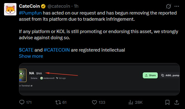 0xBNZ's tweet photo. $CATE just smashed ATH and hit a $15M MC

At the same time, the original Catecoin is saying they’ll take legal action against everyone supporting the coin

Only in crypto 💀 https://t.co/bUfnYYcrEV