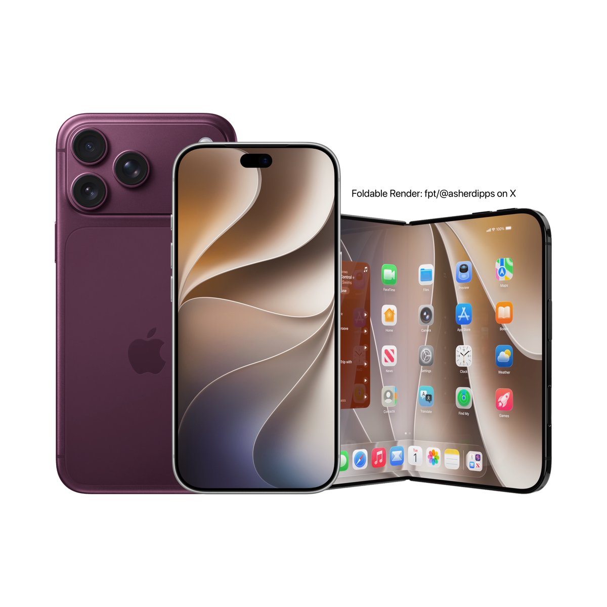 theapplehub's tweet photo. Apple is expected to launch the iPhone 18 Pro, iPhone 18 Pro Max and iPhone Ultra (foldable) next month 🔥 https://t.co/pK0FxYOlvU