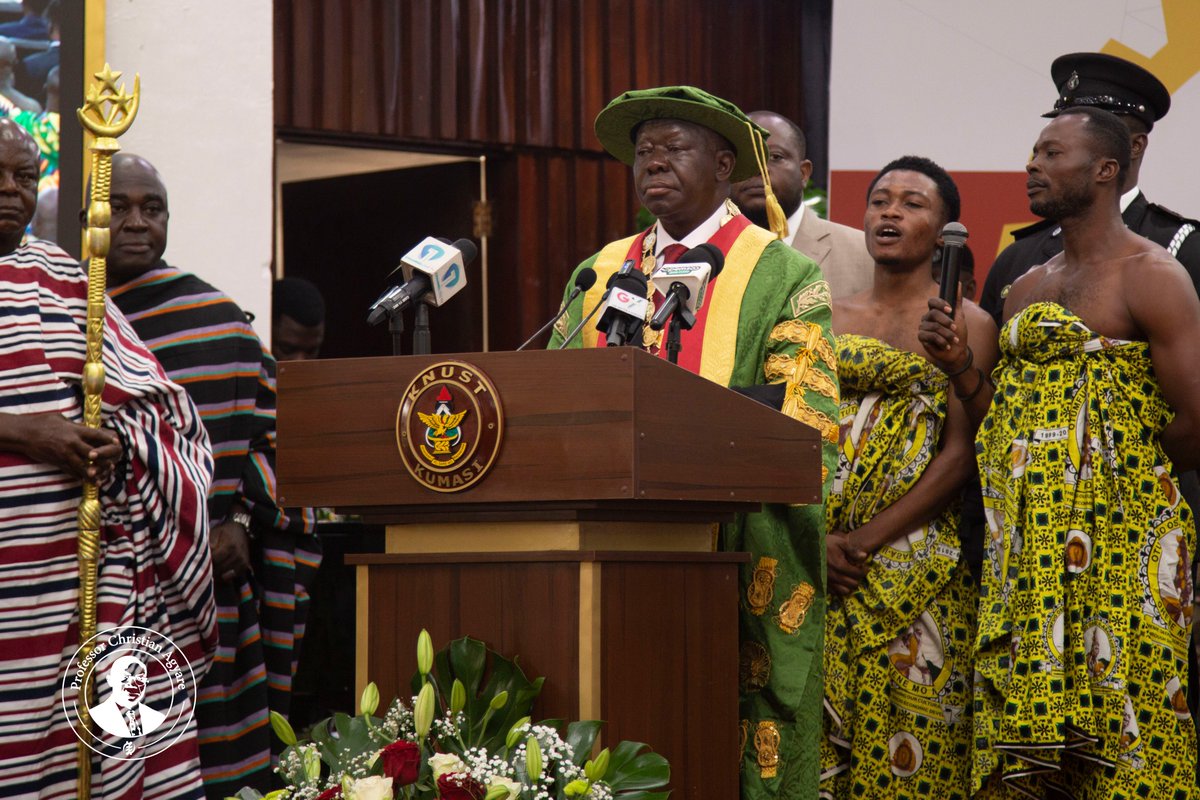 chrisagyare_gh's tweet photo. Today, I was deeply honoured to be invested as Vice-Chancellor of KNUST @KNUSTGH . My heartfelt gratitude goes to Otumfour Osei Tutu II, the Governing Council, the Investiture Planning Committee, colleagues, students, alumni, friends, partners, and every well-wisher whose presence and support made this occasion truly memorable.

This honour belongs to all of us. Together, let us build on our rich legacy, embrace innovation, strengthen partnerships, and work collectively to transform KNUST into an even greater institution. The journey ahead is one of shared purpose, and I invite every member of our community to join hands as we move from Excellence to Eminence.