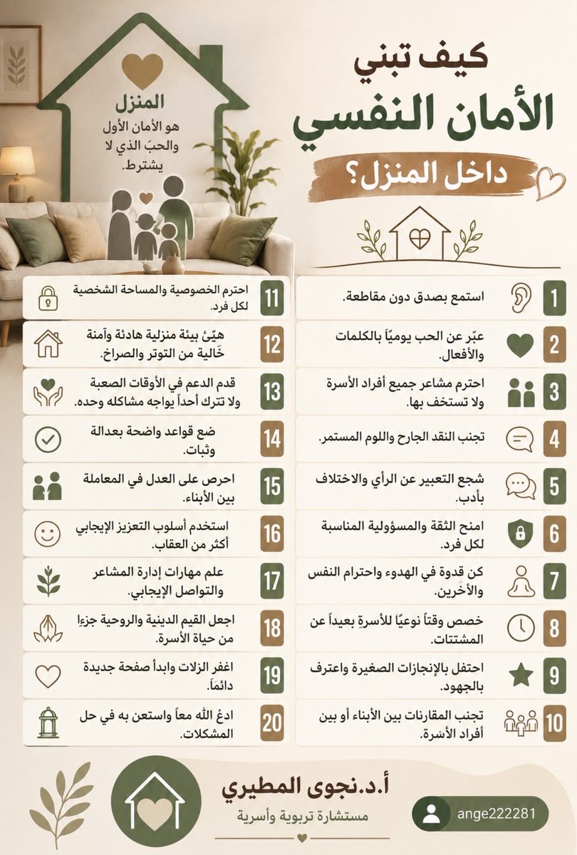 ange22228's tweet photo. كيف تبني الأمان النفسي داخل المنزل؟

#تربويات_نجوى 
#دراسات_علمية https://t.co/vO9Erx1LXR