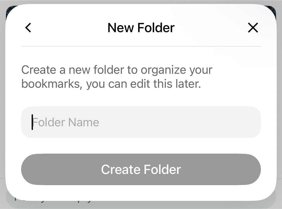 yyolk's tweet photo. I like that the new bookmark folder list is much faster without silly animations. I even accept the new paradigm of  changing to a single folder for bookmark. Only being able to add to a small list of the last used folders without a way to see the older folder is an issue. I’ve counted it’s the list of the last 20 recent folders, you can’t add new items to any other folder so that list can’t see any other folder you already have. You can make new folders but if you make a folder that already exists it just will silently fail. (You can’t Create Folder with the same name since it’s distinct by folder name)

The “Create Folder” should actually be a “Find or Create Folder” where there’s an option to create the folder if it doesn’t exist.

I’ve mocked that up in the last image using grok on the second screenshot. Where you are given the full cached list of folders on load and while typing the rest are loaded for matching. When selecting an entry from the list that fills the text box for editing or selection which is the base case when a folder exists, that folder is simply used. If it doesn’t exist that folder is created.