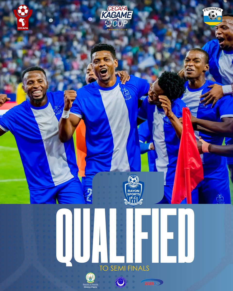 FERWAFA's tweet photo. #CECAFAKagameCup2026
Rayon Sports finish as Group โCโ Leaders and advance to the Semi-Finals.
Al Hilal SC also progress as the second-best placed team. https://t.co/fQjA7WZJ8D