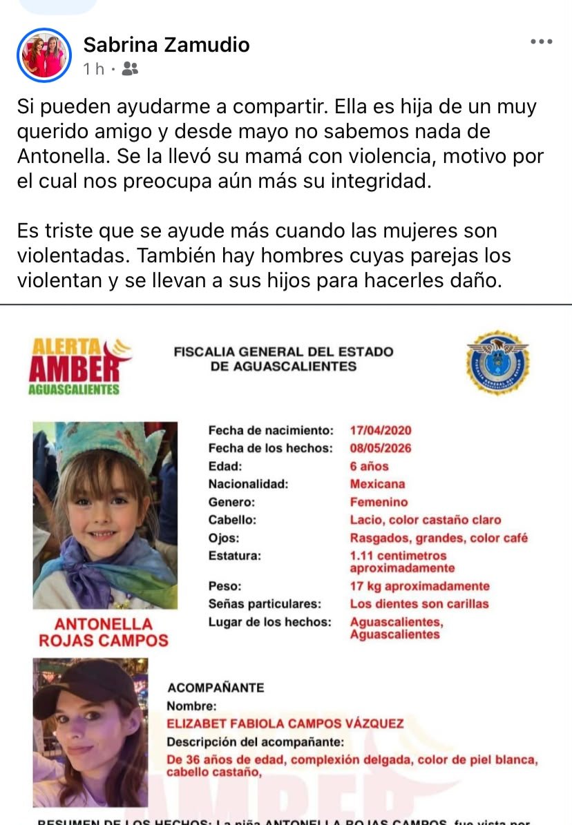 White_Hunters's tweet photo. #AlertaAmber 
🗣 No mires el POST - @DIFUNDELOYA - COMPARTELO - Y APOYA 
♦ Encontramos a Antonella y la madre envió una fotografía, la fiscalía @FiscaliaCDMX la rechazo y quiere la presencia de la menorboara indagar en su salud.  

La madre sufre ataques Psicóticos con Alucinaciones múltiples. 

🇲🇽 CUENTAS DE PRENSA, NOTICIAS, TELEVISIÓN Y RADIO DE MÉXICO EN X

📰 @El_Universal_Mx — El Universal
📰 @Reforma — REFORMA
📰 @Milenio — MILENIO
📰 @Excelsior — Excélsior
📰 @lajornadaonline — La Jornada
📰 @proceso — Revista Proceso
📰 @SinEmbargoMX — SinEmbargo
📰 @ExpansionMx — Expansión
📰 @elsolde_mexico — El Sol de México

🔎 @AristeguiOnline — Aristegui Noticias
🔎 @politicomx — Político MX

📺 @nmas — NMás
📺 @AztecaNoticias — Azteca Noticias
📺 @ImagenTVMex — Imagen Televisión
📺 @adnnoticiasmx — adn Noticias

📻 @Radio_Formula — Grupo Fórmula
📻 @MVSNoticias — MVS Noticias
📻 @WRADIOMexico — W Radio México
📻 @IMER_Noticias — IMER Noticias
📻 @889Noticias — 88.9 Noticias

📢 Solicitamos atentamente a los medios de comunicación, periodistas, reporteros, organizaciones y ciudadanos que ayuden a difundir esta información de gran importancia.

🔁 Compartir puede hacer la diferencia.

🌐 Verifica la información

🔁 Entra al canal a observar 
https://t.co/d6BksAo5lO

@YourAnonHunters
@Astaroth_WH
@CyberHuntersOp
@mstrbotnet
@YourAnonShadows

#México #Noticias #Prensa #MediosDeComunicación #Radio #Televisión #Difusión