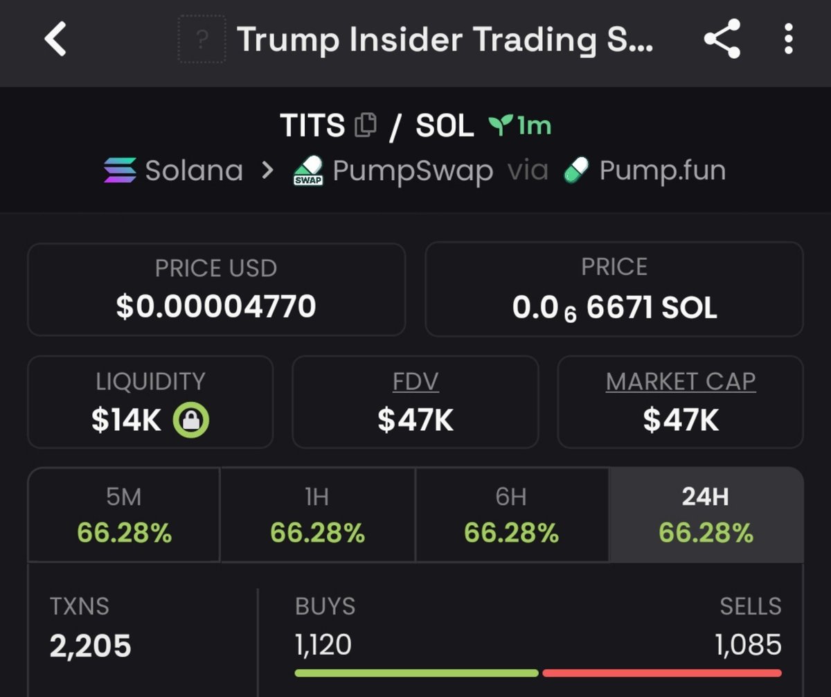 insider_gems's tweet photo. Successful 9x profit from my call on $TITS
printing massively 

Bx586CuKPEDmjPt15yeaihZrJnjtDJp3f7GhKVhPpump https://t.co/5gKhlNMEW8