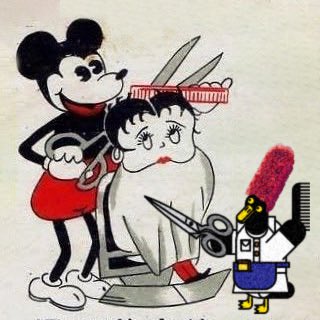 Stukuls's tweet photo. Meanwhile over at the chair salon.
#mickeymouse #bettyboop #penguin #salon #hairstylist https://t.co/bPN8O0M6i6