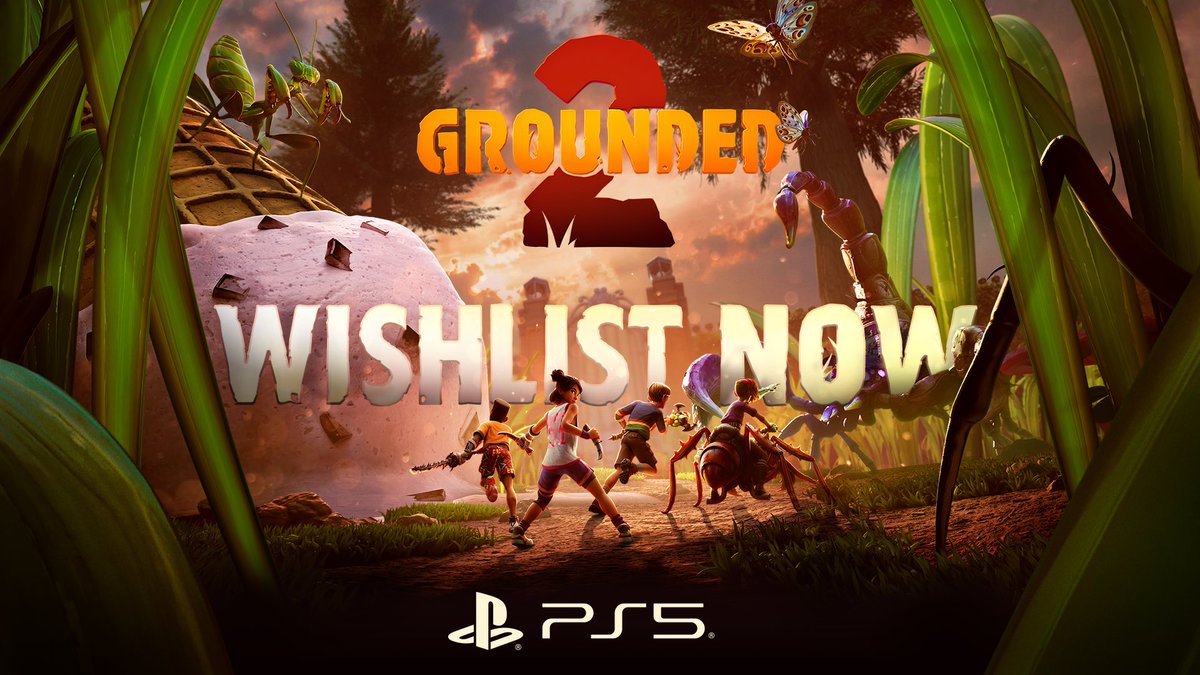 GroundedTheGame's tweet photo. Are you ready to ride together and survive together? Grounded 2 is coming to PlayStation 5 on August 11, 2026. Experience new content and features in Brookhollow Park, alone or with friends during our early development period!

Wishlist now on the PlayStation Store: https://t.co/tY3OiQmw84