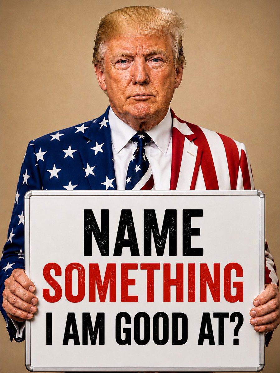 OTulsiGabbard's tweet photo. Name one thing Donald trump is good at?

A)Presidency 
B)Politics
C)Humanity
D)Intelligence 

Or what? https://t.co/UkQPAsHckL