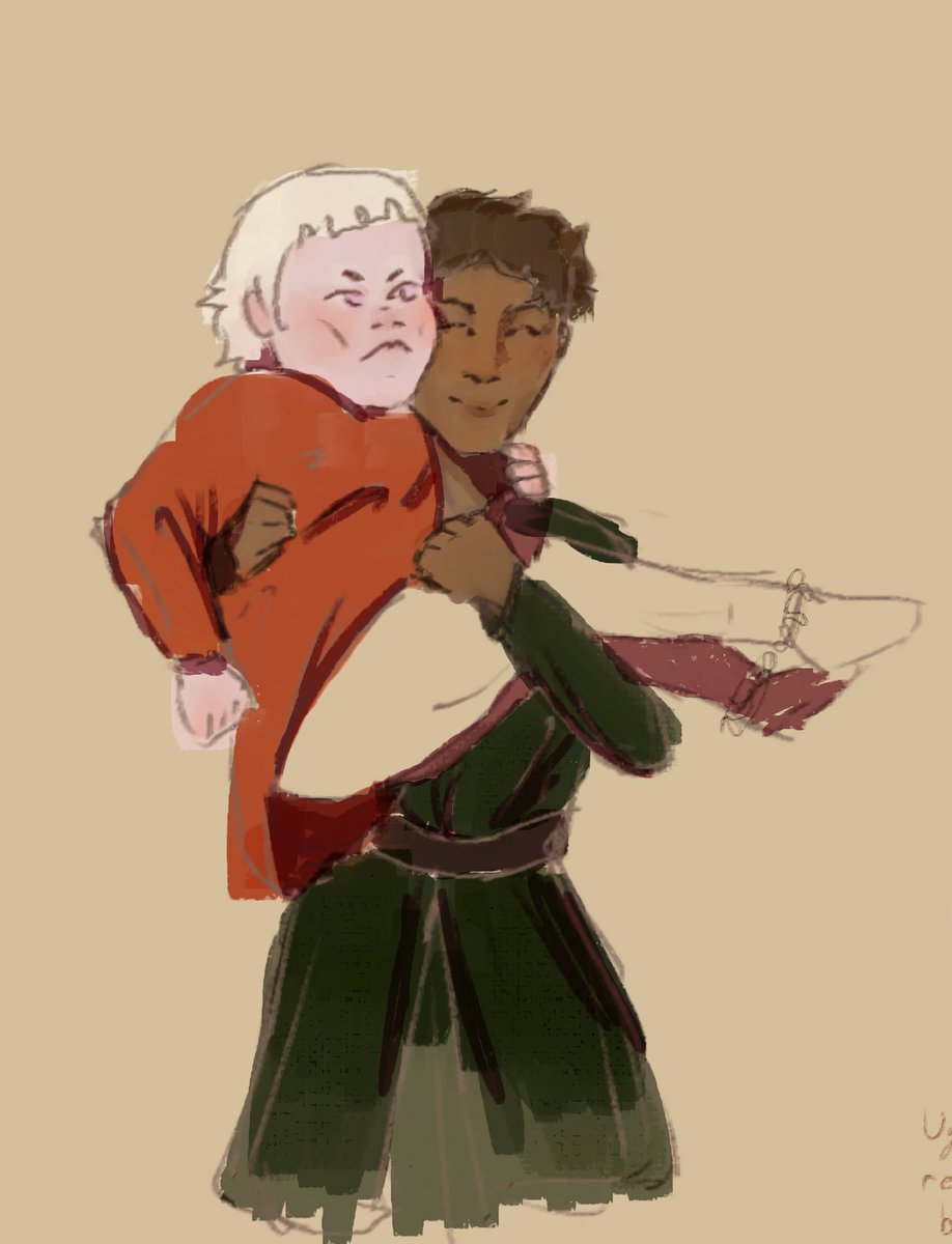 AkanaMakanaa's tweet photo. Young #hammeranvil sketches with baby Maekar who stops crying  only when he's in Baelor's arms. 

#akotsk https://t.co/Xwr27NTYcW