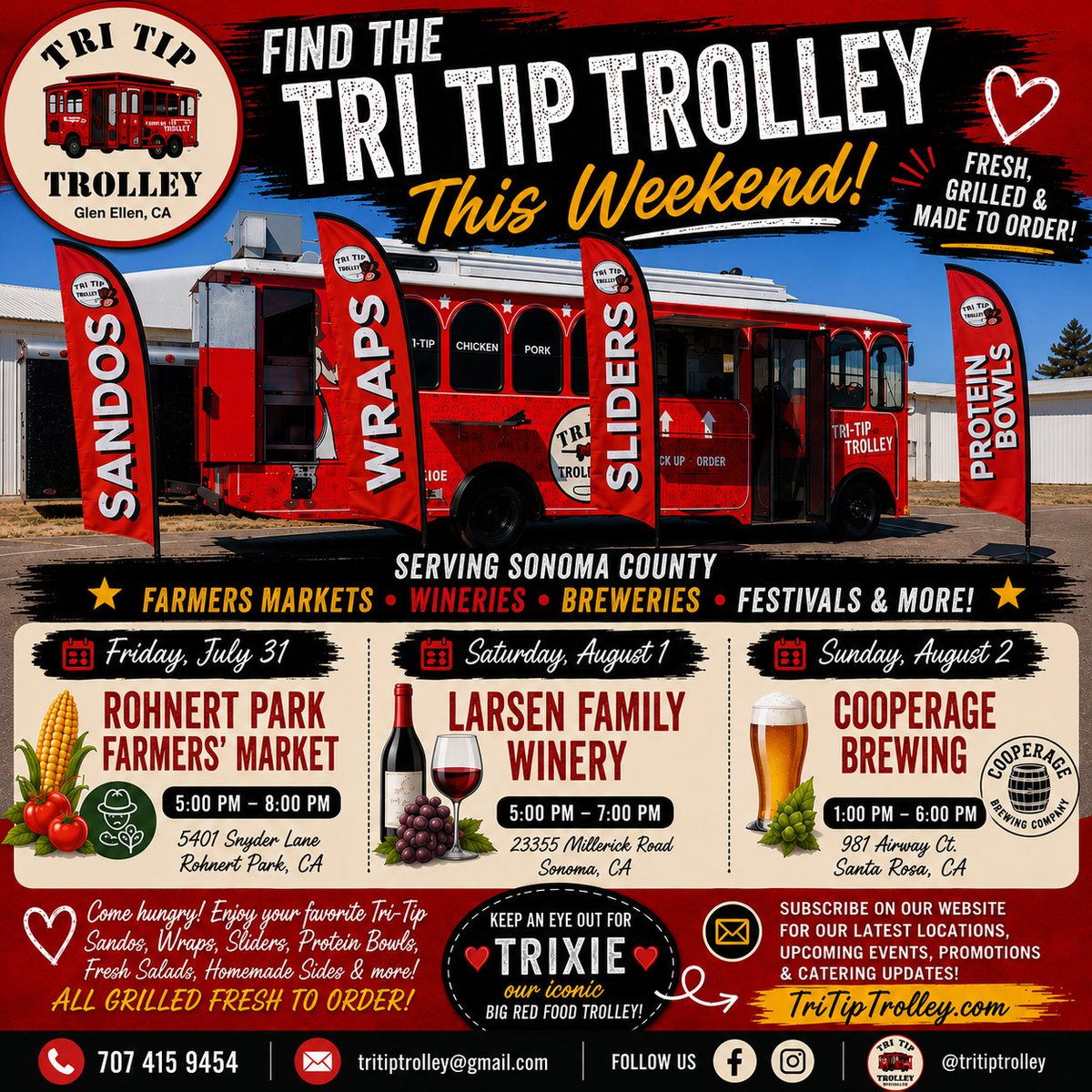 TriTipTrolley's tweet photo. We Cater -You Celebrate!
Beat the Heat this Weekend!
https://t.co/VlRO35AwNk https://t.co/ID4JYnBqEJ