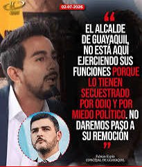 LuisCubillosGye's tweet photo. No se trata de personas,
no es un asunto de individuos, pero los individuos tienen características,  fortalezas propias que los convierten en personas idónea para asumir una tarea.

@fabianespin compañeros militante de la @RC5Oficial
- que asumió responsabilidades en la organización juvenil desde el inicio de nuestra organización,
- que participa en Octubre-19 @RC5jovgyed3 y con los @revdelSUR
- que fue electo Concejal Alterno en 2023, y
- que desde su principalizacion en feb/2026 ha asumido con firmeza la voceria del rechazo a la persecución de NOBOA a GUAYAQUIL y a su ALCALDE @alcaldiagye @aquilesalvarez,
debe ser uno de los concejales a reelegir en GUAYAQUIL.

Si es impulsivo, no se queda callado, es de los que defiende con vehemencia sus posiciones, cumple con las tareas políticas que se le encomiendas, no espera sentado su designación, es de los que no pide permiso, hace y si se equivoca sabe pedir disculpas 
@GabrielaEsPais @SofiaEspinRC @RicardoPatinoEC @MonicaBritoRC @GuayasRC5