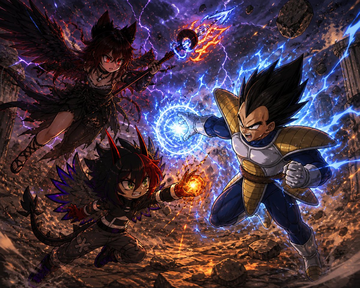 Ja26163Rex's tweet photo. Carlos y Terry vs Vegeta >:3 https://t.co/k18DMK78Hd