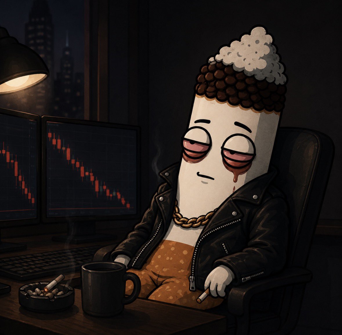 Drag_thecig's tweet photo. Saturday night and $SOL 
still dead as fuck.

I’m half a cigarette, fully cooked, bags heavier than my regrets.
No sleep, no exit, just pure red candles.

They said it’d pump. They fucking lied. 

Last one in the pack don’t fold. 🚬🔥 https://t.co/D7f0kq7GaX