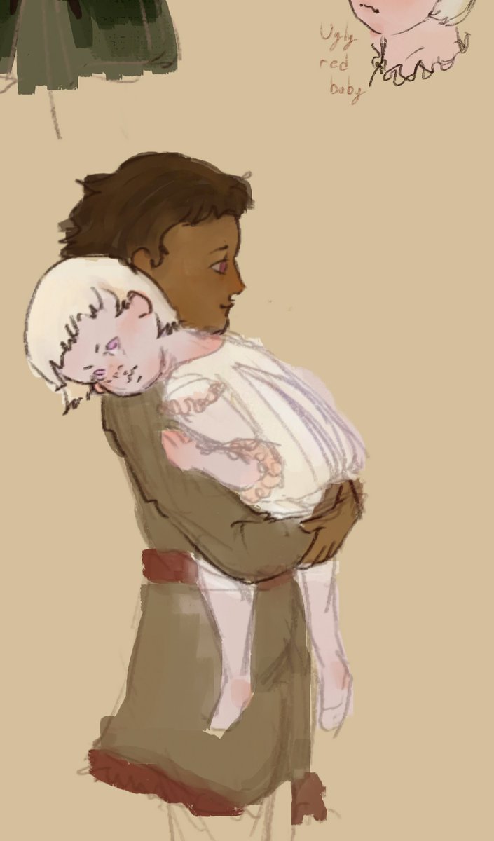 AkanaMakanaa's tweet photo. Young #hammeranvil sketches with baby Maekar who stops crying  only when he's in Baelor's arms. 

#akotsk https://t.co/Xwr27NTYcW
