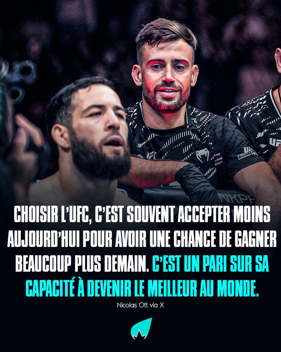 Benedict_Juno's tweet photo. New 🆕 La Sueur
Nicolas Ott explique la différence de rémunération entre l’UFC et les autres organisations. 👀💰

🗣️ “Non, l’UFC ne paie pas systématiquement mieux à court terme. En revanche, elle offre de très loin le plafond sportif, médiatique et économique le plus élevé. https://t.co/C2mwpKcrXh