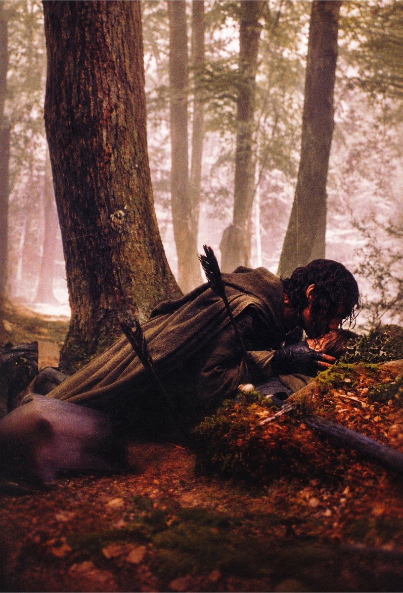 ToIkienverse's tweet photo. Durante la escena de la muerte de Boromir en la película La Comunidad del Anillo, se escucha un coro en la banda sonora. El coro no está cantando al azar, en realidad está cantando en élfico.

Y la letra de la canción es una frase de los libros. 

«No amo la espada por su filo, ni la flecha por su rapidez, ni al guerrero por su gloria. Amo únicamente aquello que ellos defienden.»

Y un detalle que hace aún más emotiva la escena: en el libro, esas palabras fueron pronunciadas por su hermano menor, Faramir.

Cada día que pasa amo más estas películas.