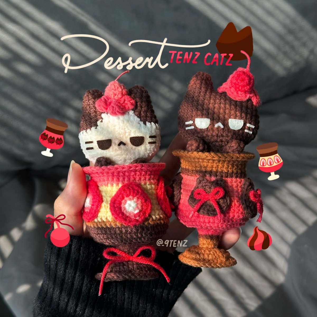 _9tenz's tweet photo. Dessert Tenz Catz 🍓‧₊ ᵎᵎ (add-on pattern)

🍫 ˖.𖥔 ݁ ˖ ⊹ ࣪ ˖ 
heyaa! it's been a while since i made a free pattern for you guys, and i want to take a moment to express my appreciation.… https://t.co/xlYnDUVW1c