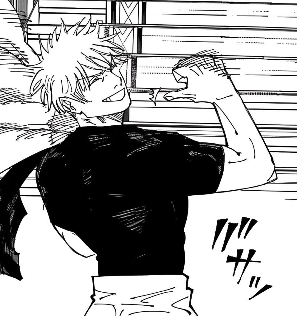 kkubluu's tweet photo. My headcanon is that Modulo Yuuji is the strongest in history but wont admit it to himself because in his mind Gojo is the strongest. https://t.co/kNr5JkQSW7