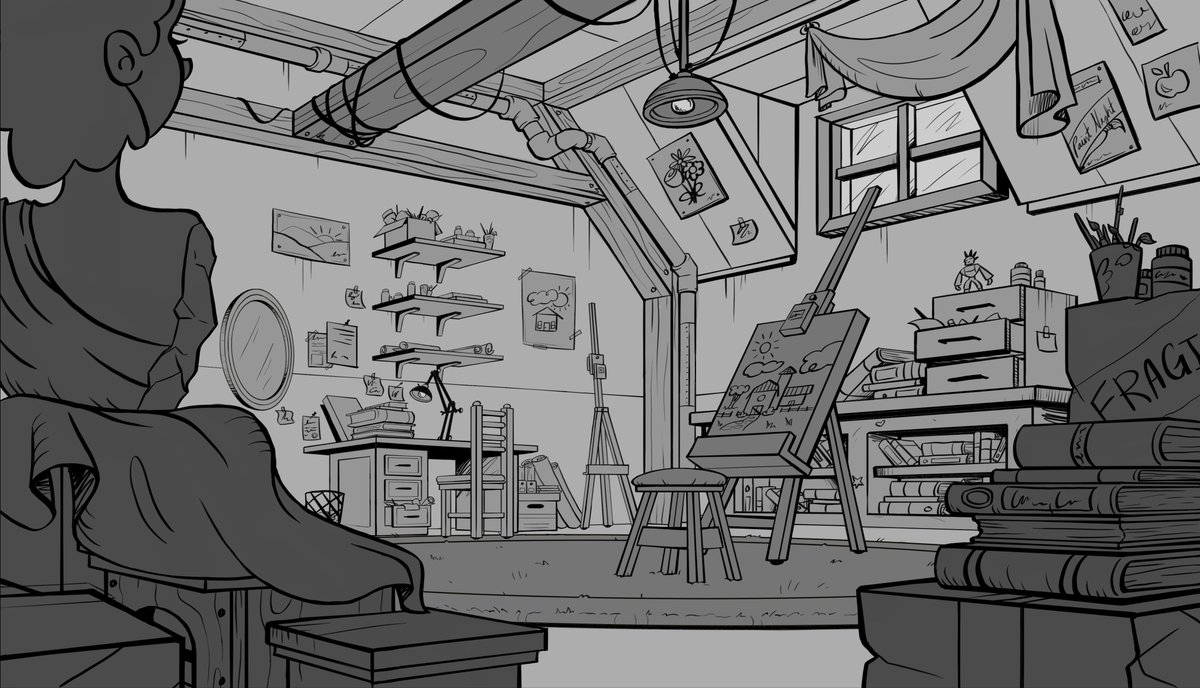 artbyvan3ssa's tweet photo. A layout I did in college! I thought it was pretty good. I'll post some newer backgrounds soon :) https://t.co/T3UeM611Wp