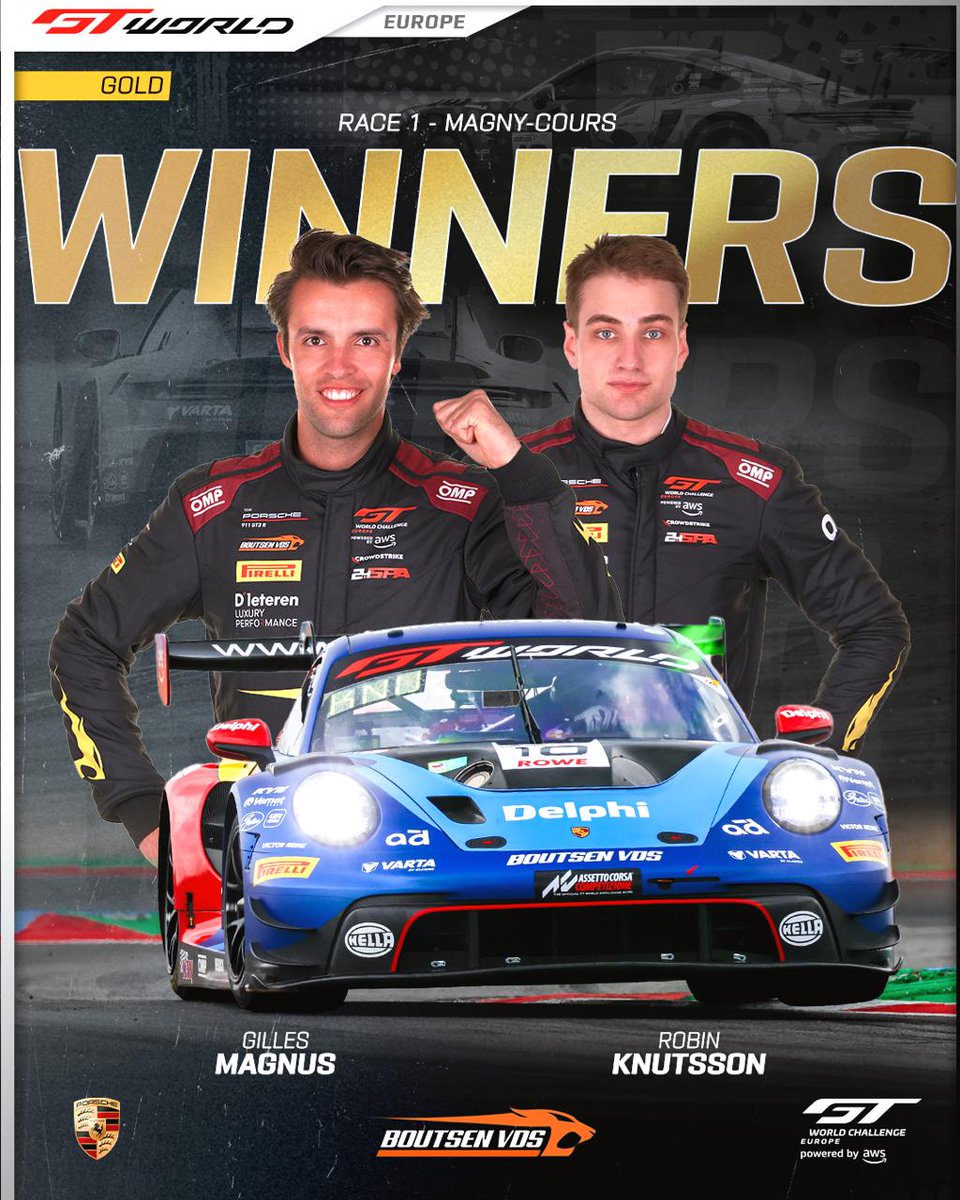 GTWorldChEu's tweet photo. 🏆 W I N N E R S 🏆

Mercedes-AMG Team Verstappen Racing take the overall victory in Race 1 at Magny-Cours!

Can they do the double and secure victory tomorrow? 👀

#GTWorld https://t.co/FYU1ow19lC