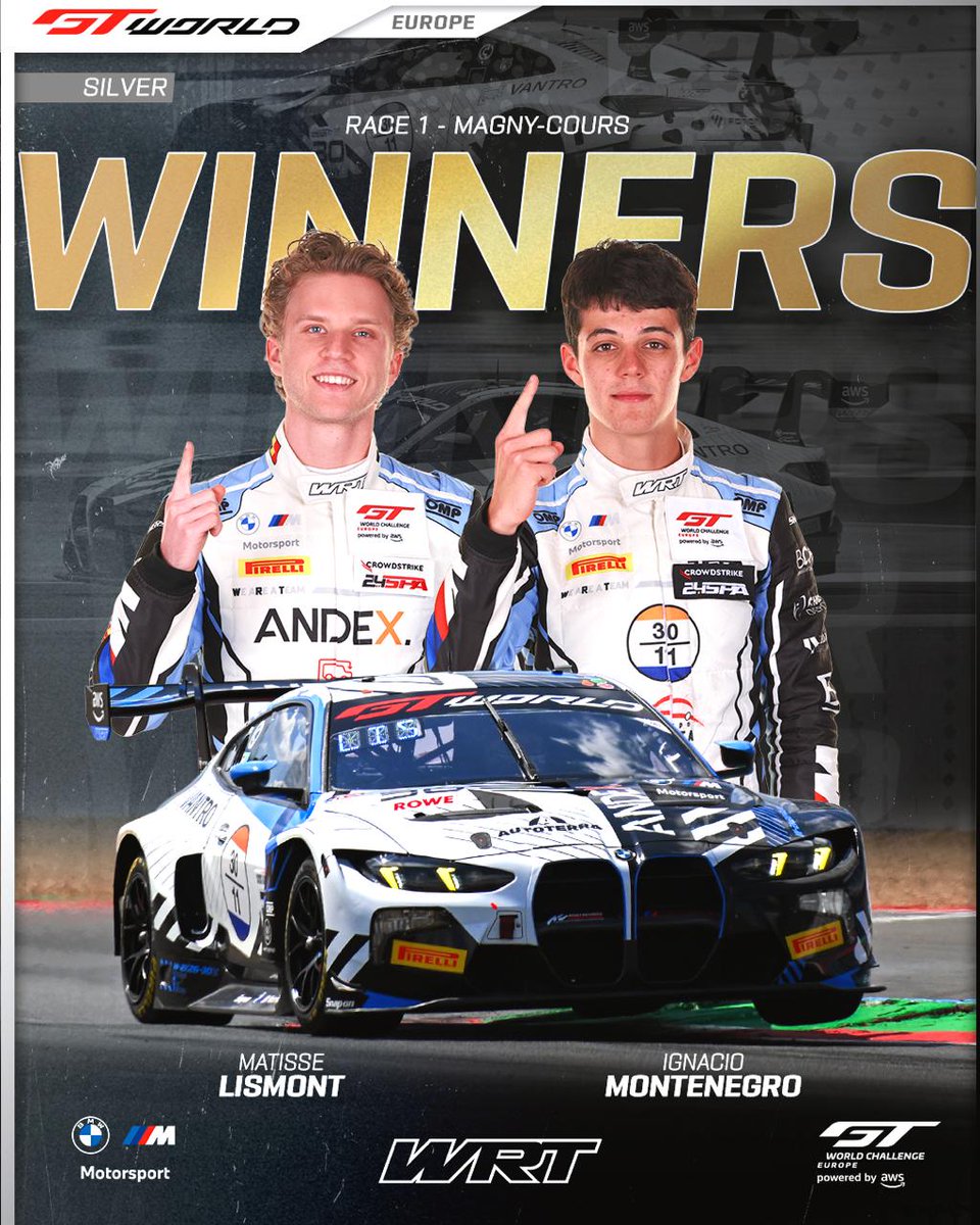 GTWorldChEu's tweet photo. 🏆 W I N N E R S 🏆

Mercedes-AMG Team Verstappen Racing take the overall victory in Race 1 at Magny-Cours!

Can they do the double and secure victory tomorrow? 👀

#GTWorld https://t.co/FYU1ow19lC