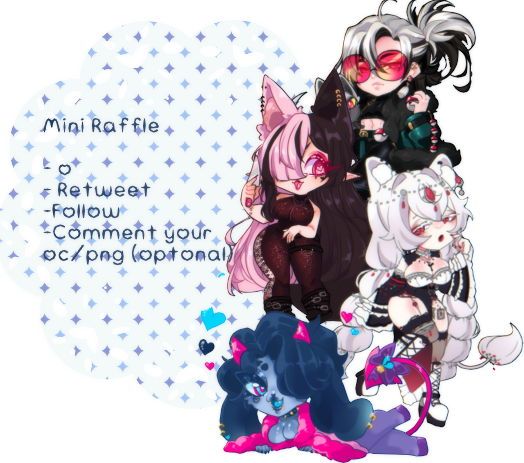 stocking_hime's tweet photo. Mini Raffle 
- Fave 
-Retweet 
-Follow 
-Comment your oc/png (optional) 
-Follow on Blusky (optional)

Winner gets a Chibi art 

2 winners (here and blusky) https://t.co/sASO71f1bC