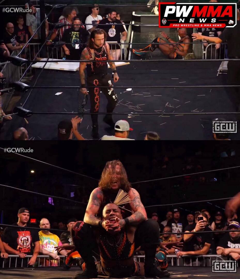 PWMMANews's tweet photo. Atticus Cogar defeats Devon Monroe to retain the GCW World Championship; Monroe fought hard, but Cogar proved too strong. #GCWRude https://t.co/1d6NBOhqWH