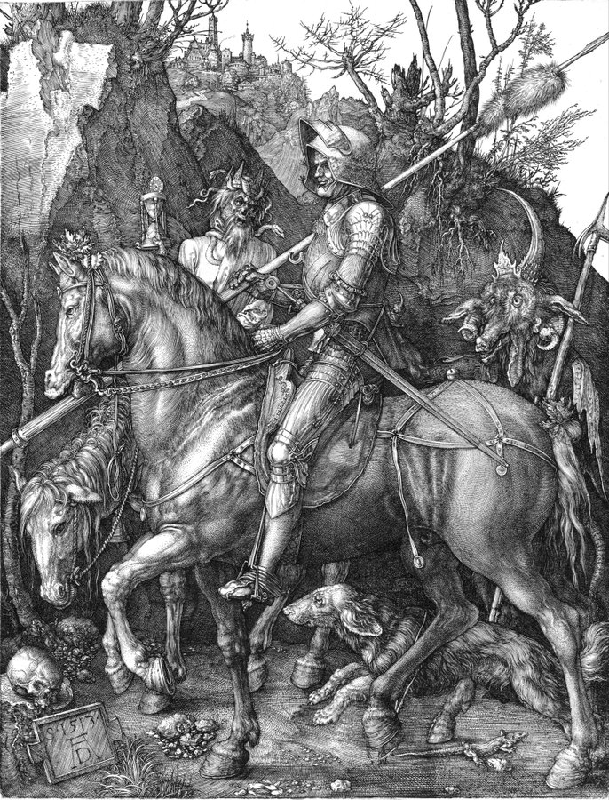 KEAungst1's tweet photo. Knight, Death and the Devil

-Albrecht Durer (1513) https://t.co/oVGDvAoWBs