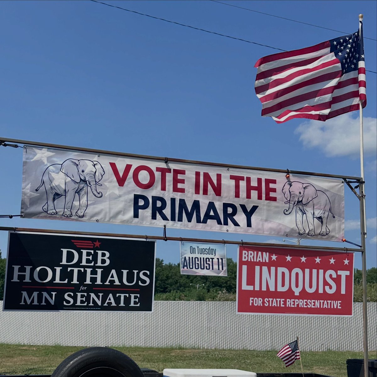 HolthausForMN's tweet photo. Aitkin Riverboat Heritage Days Parade! If you are in a mail-in ballot precinct, remember to get your ballots turned it! If you are voting in person, you can vote early now or vote on August 11. 🇺🇸 https://t.co/9BpXZ4qGvp
