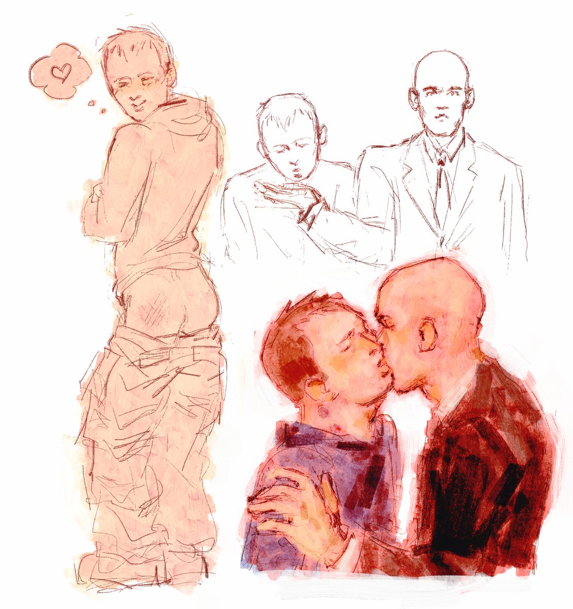 zoldszintest's tweet photo. doodles partially inspired by secretary (2002) https://t.co/M0kN0raDCC