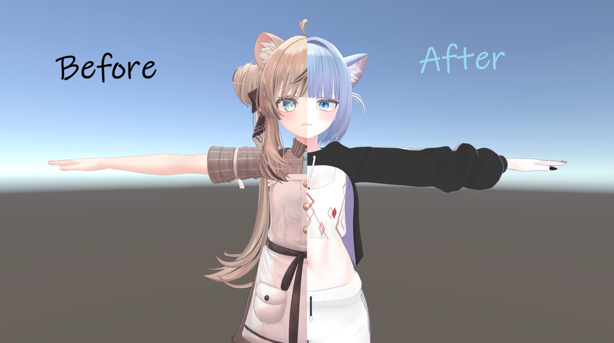 samosielvrchat's tweet photo. 💌 Commission Open  

Manuka Avatar Customization  

✨ Street Workout Style

• Hair
• Outfit
• Makeup
• Accessories

Swipe to the last image to see the Before &amp; After
#vrchat #VRChatAvatar #Manuka #VRC #Commission https://t.co/KU7U0akK1c