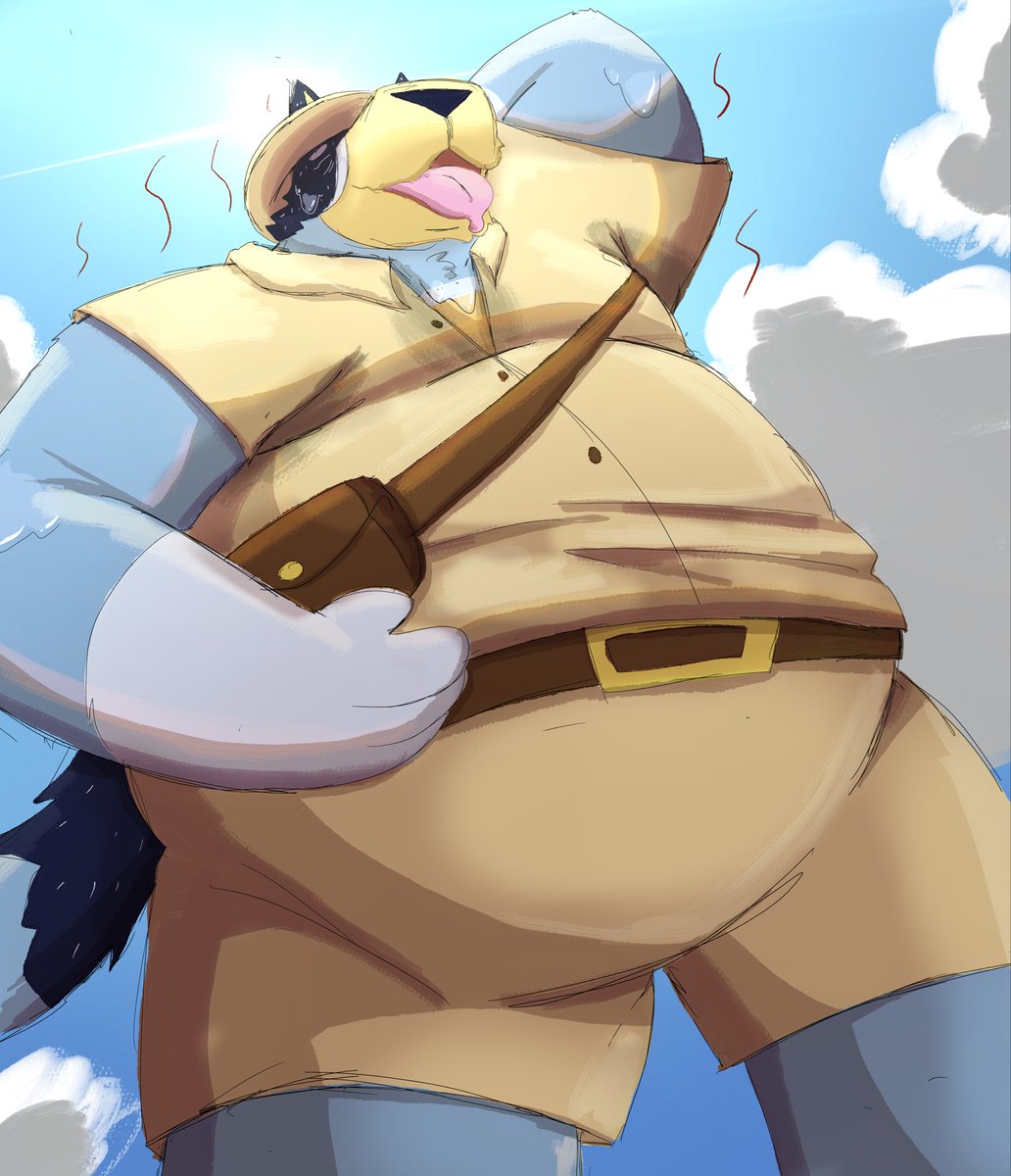 ChubbyMeel's tweet photo. A hot day for Bandit as an archeologist https://t.co/lI9Mf2ShtX