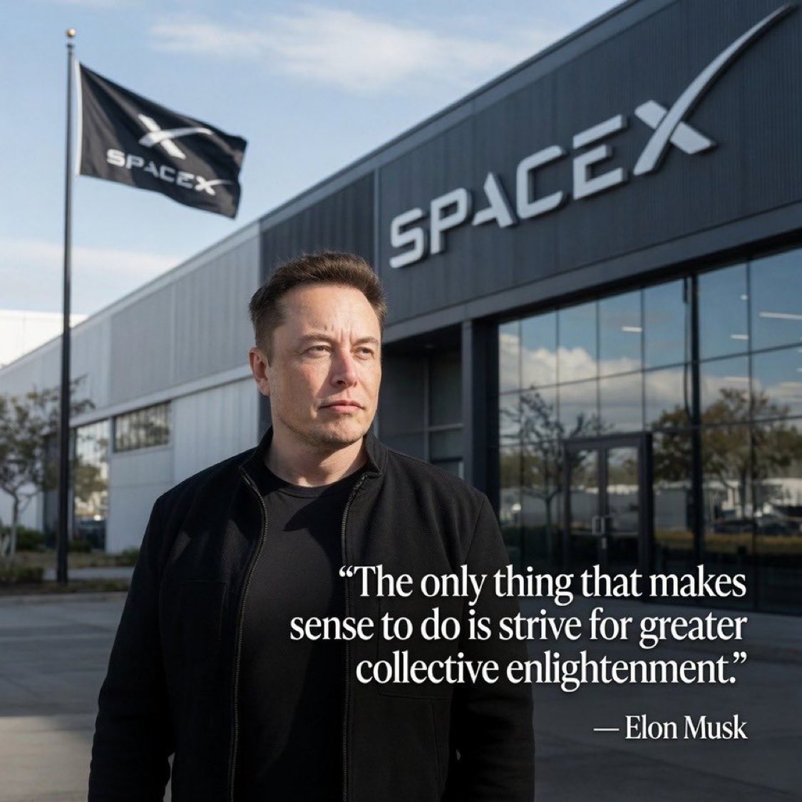 ElonVisioniX's tweet photo. “The only thing that makes sense to do is strive for greater collective enlightenment.”
― Elon Musk, https://t.co/Q9xFsZqNOe