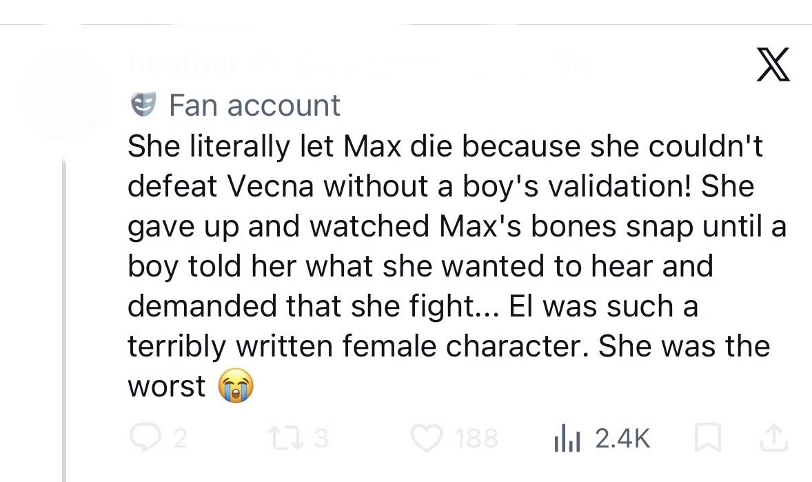 TWINKWlLL's tweet photo. Did we watch the same fucking show https://t.co/zv2XOEahtb