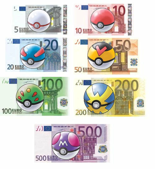 gordofobo's tweet photo. mi propuesta para los nuevos pokebilletes de euro https://t.co/2pr8IQ5bx0