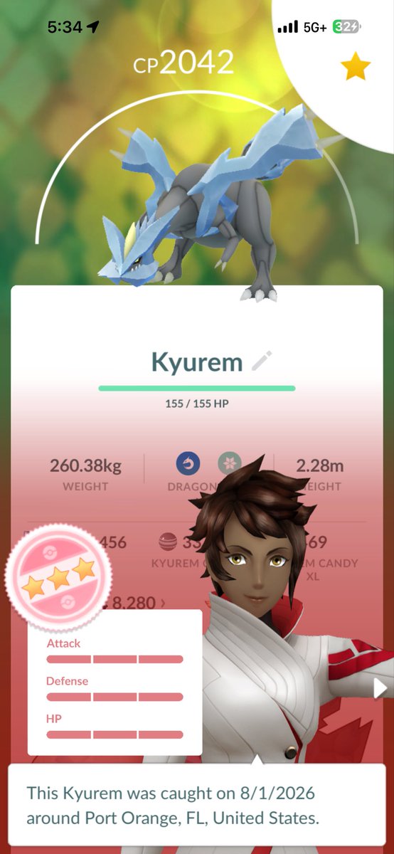 Willn386's tweet photo. First ever Hundo Kyurem! 💯 

Over 20+ lucky trades and just over 400 encounters, to finally catch the hundo from a raid. 😬

#Pokemon #PokemonGO https://t.co/MYSDiiDUE5