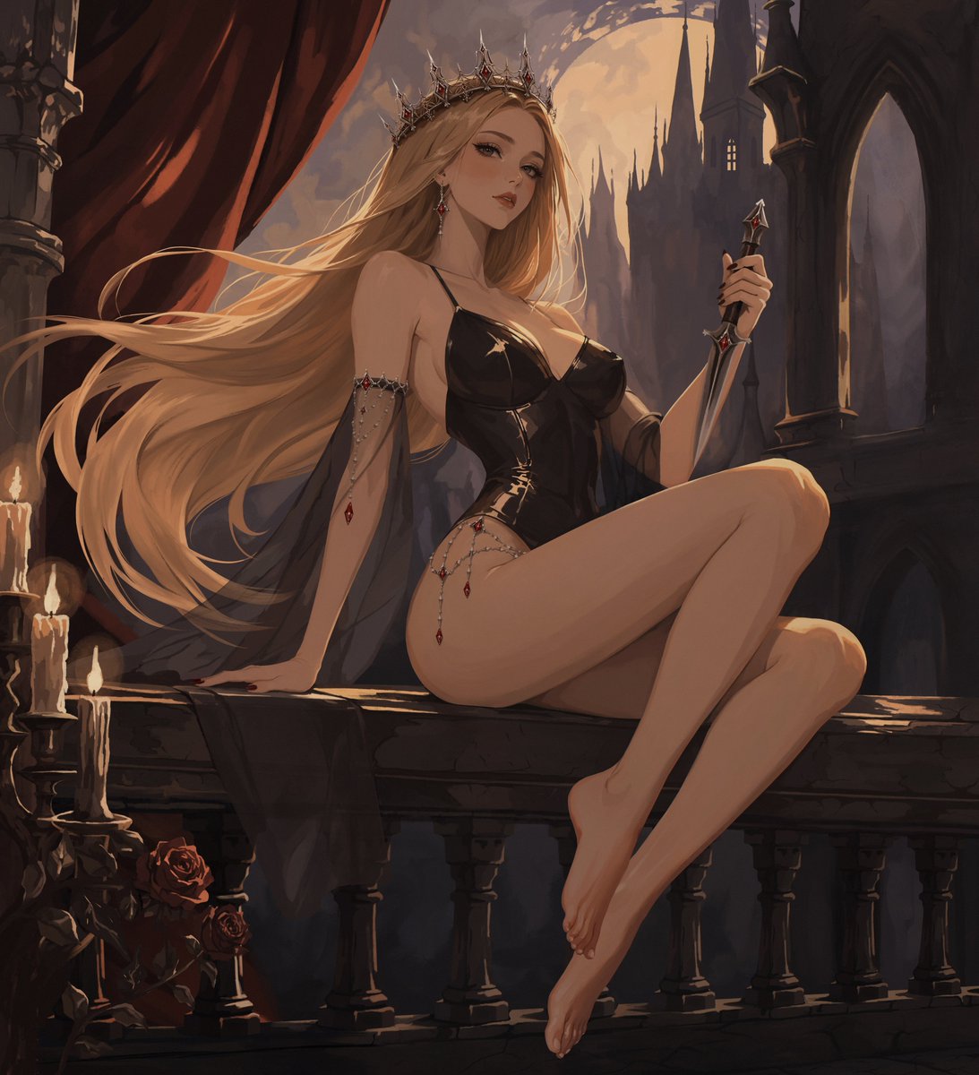 RooyART's tweet photo. New drop ✨️

_ "Legacy of the Dagger"

I was never meant to carry a dagger.
But fate left me no flower to hold.🗡🖤

🔗👇🏼 https://t.co/WwAN0PK8pC