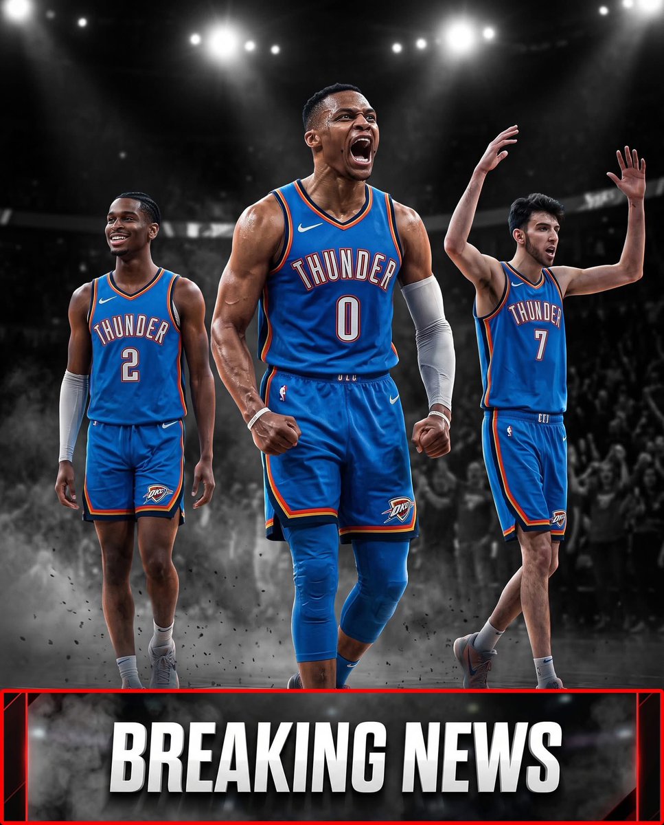 BBallGround's tweet photo. The Oklahoma City Thunder and Russell Westbrook are looking to finalize a one year, $3.8 million veteran minimum deal, bringing the former MVP back to OKC in a reunion. https://t.co/7yQoq5k8tG