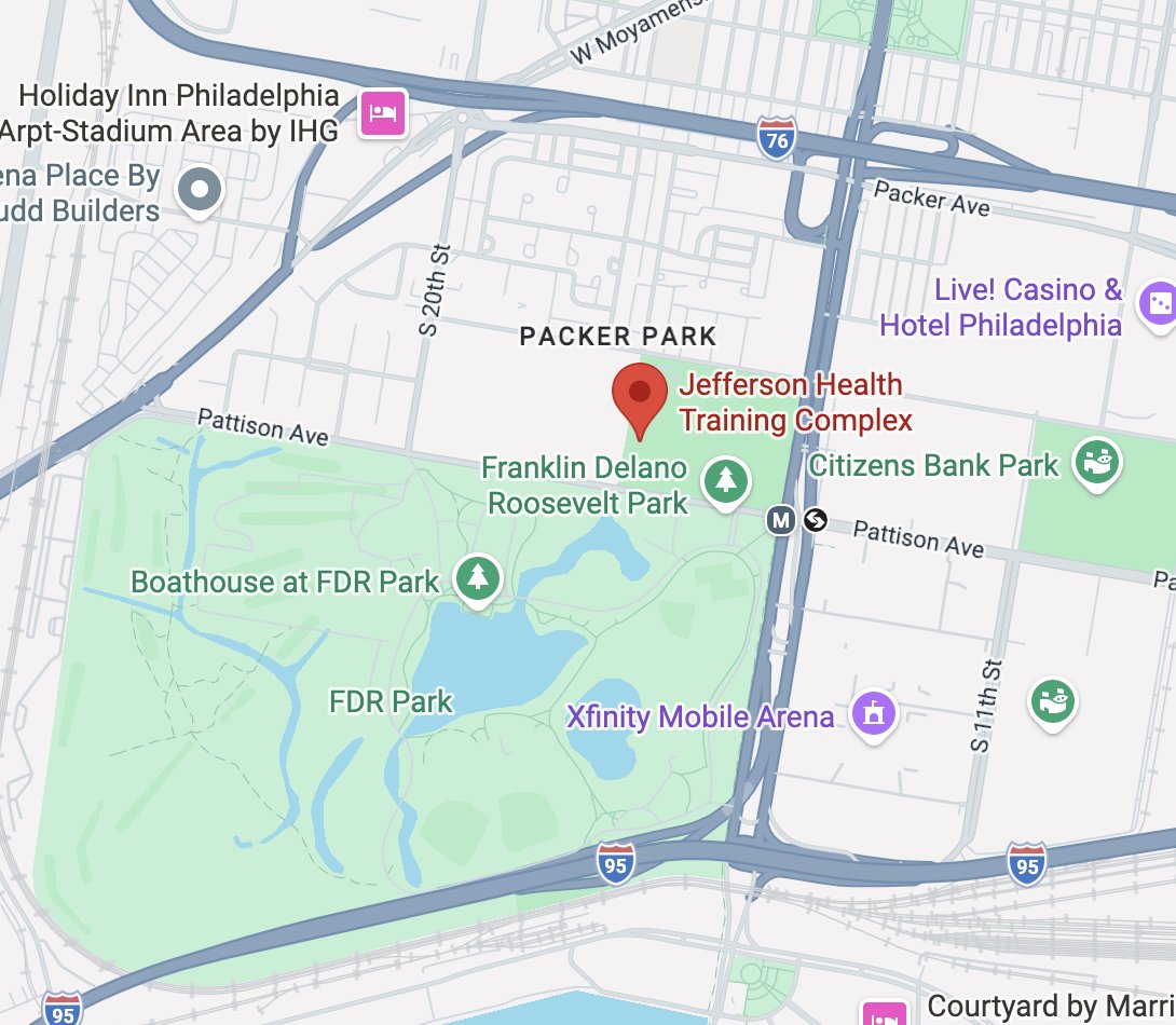 Tonysmarkettips's tweet photo. Emmanuel Acho said the head of security for his NFL teams sent him a "new cop" who would come to scene of his car accident and ASSIGN BLAME to the person he hit from behind on his way to practice.

Acho only played for 3 team (Browns, Eagles, Giants). Here are the locations of all 3 practice facilities. 

I'm ruling out the Browns because of the locations of the off ramps (Acho said he was pulling off the highway and that he was close enough to practice where his teammates would all be passing him).

Unless state cops were involved, it appears the police department was either: 

-East Rutherford PD (2013)
-Philadelphia Police Department 1st District (2013-2015)

But Acho was only with the Giants for 51 days, making it far more likely this occurred in Philadelphia.

If it was Philadelphia, it's worth noting that "Big Dom" has been with the Eagles since 1999 and was promoted to a senior security role in 2011, two years before Acho arrived in Philly.

I'm not accusing Dom of wrongdoing, there's no evidence of that. But there's only three teams it could be - and one of those teams has the same guy working for them, so it's interesting to me that the NFL is not more curious about this incident.

Is this sort of thing just common practice in the NFL?