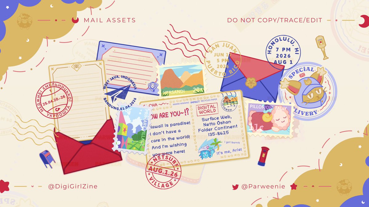 Parweenie's tweet photo. ✦ ASSETS SHOWCASE ✧ 
Here are all the assets I made for the DigiGirl Vol.4!
And yes, some of these assets are available for free in my vgen~
#Digimon #デジモン #あ台場メモリアル #8月1日メモリアル2026 https://t.co/VsHb96C4KC