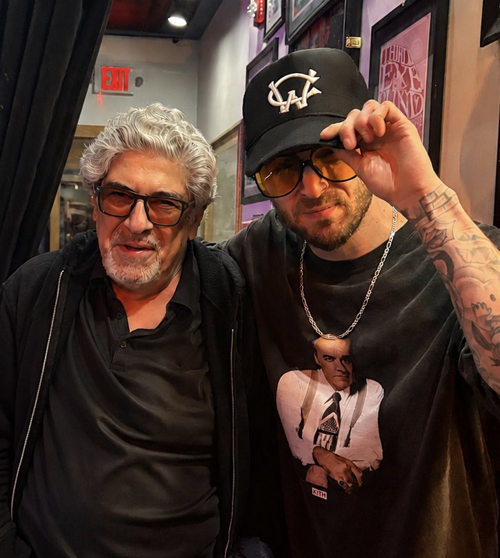 ChrisWebby's tweet photo. Uncle Vinnie.. damn man.

Sopranos and other iconic mob movie roles aside, he was basically extended family to me and my parents.

My mom and dad knew Vin since the 70’s when my pops’ band used to play at his club the Crazy Horse. He booked them so often they essentially became the house band.

Fast forward decades later and I grew up going to his grandiose birthday parties as a kid. He would always want me to go up on stage and rap. And of course I did.

Still to this day actually. That first picture was taken only a couple months ago when his band played at a bar in CT (The Seagrape) and I got up and did a mini set upon his request. Anything for Uncle Vin.

Even got him in a music video way back for The Stickup. And he did those intro and outro monologues on Don Corleone,
which I still play at every show.

And since I was a kid he always called me Chrissy like he was Big Puss talking to Christopher in the show too. 

As a massive Sopranos fan, that always made me feel special.

You were an absolute LEGEND out here.. Love ya Vin ❤️🙏🏻🕸